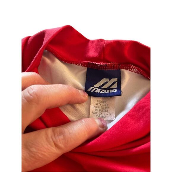 Mizuno Mens Red & White Colorblock Mock Neck Raglan Sleeves Sweatshirt Size XL - Picture 3 of 12